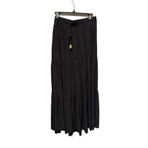 Haeof Tiered Maxi Skirt Elastic Waist Size L